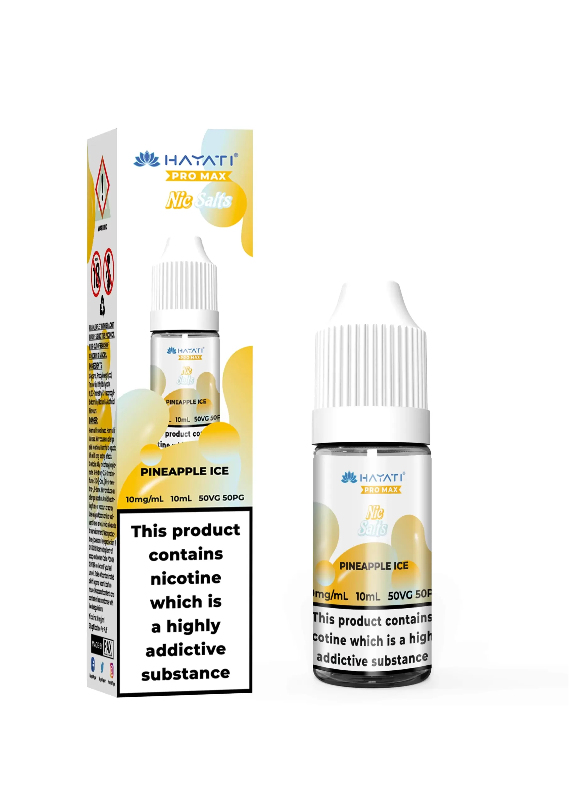 Hayati Crystal Pro Max 10ml Nic Salt - Pineapple Ice 10mg
